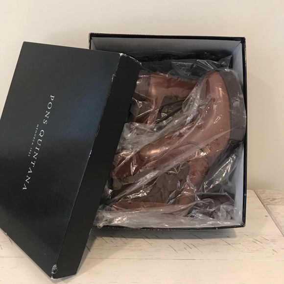 Pons Quintana Nepal Legno Brown leather platform ankle boots. Size 10. NWT - Picture 13 of 15